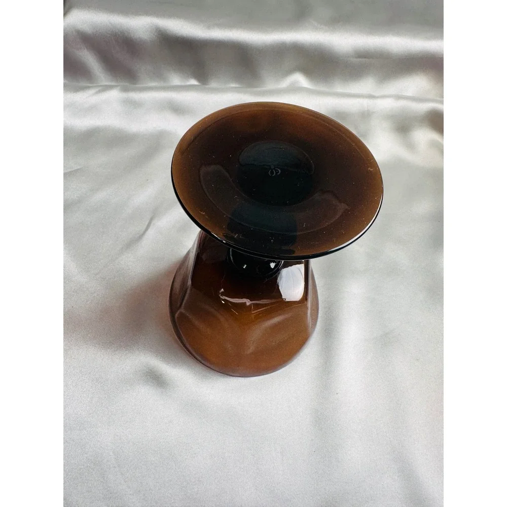 Lenox Antique Brown Champagne Tall Sherbet Glasses Set of 6 Black Stem Vintage